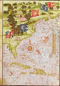 Map of Florida and the Antilles by Guillaume Le Testu