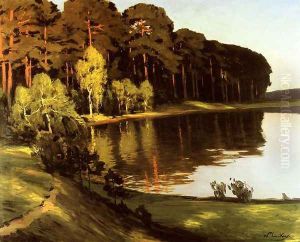 Riverscene with Forest beyond by Walter Leistikow