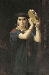 The Tambourine Player by Charles Emile Hippolyte Lecomte-Vernet