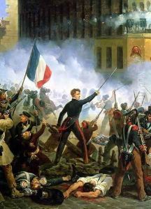 Battle in the Rue de Rohan 28th July 1830 1831 by Charles Emile Hippolyte Lecomte-Vernet