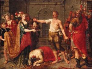 Salome presented with the head of Saint John the Baptist by Pieter van Lint