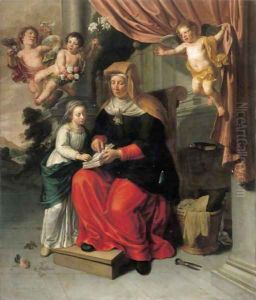 The Education of the Virgin by Pieter van Lint