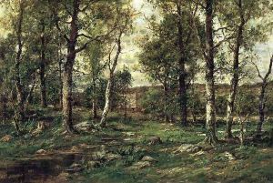 Landscape with Birch Trees, Scalp Level by Charles Linford