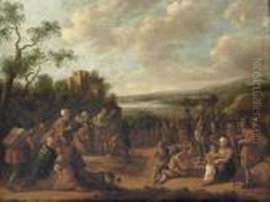 Saint John The Baptist Preaching In The Wilderness by Joost Cornelisz. Droochsloot