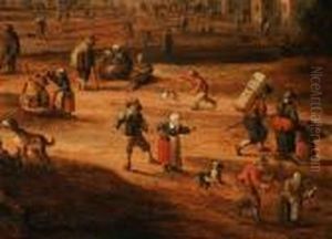 Dorffest Vor Einer Kirche by Joost Cornelisz. Droochsloot