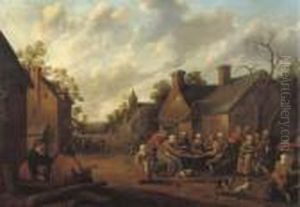 A Peasant Feast In A Village by Joost Cornelisz. Droochsloot