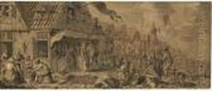 Peasants Merrymaking Before An Inn by Joost Cornelisz. Droochsloot