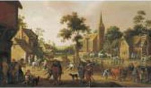 A Village Street by Joost Cornelisz. Droochsloot