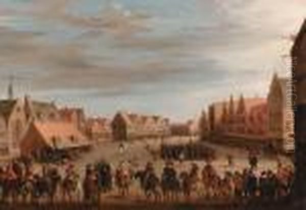 The Disbanding Of The 
Waardgelders By Prince Maurits Of Nassau Onthe Neude, Utrecht, 31 July 
1618 - view 1