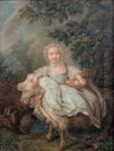 Jeune Fille A La Chevre by Francois-Hubert Drouais