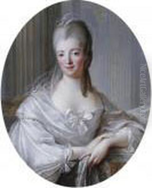 Portrait Of A Young Woman, Half-length, Wearing A White Dress With A Large Bow - view 1