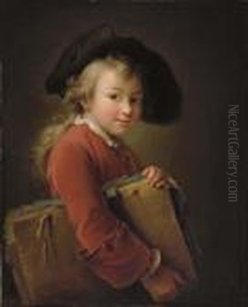 A Young Boy In A Red Jacket And Black Hat - view 1