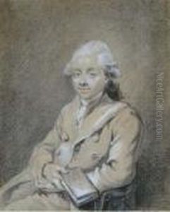 Portrait Of A Gentleman, Seated, Holding A Book by Francois-Hubert Drouais