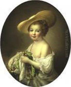 Portrait Of A Girl Holding Grapes Portrait Of A Girl Holding Grapes