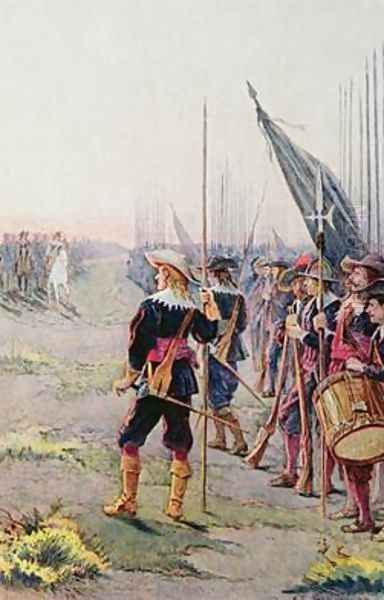 Battle of Rocroi the Duke of Enghien reviewing his troops on the eve of the battle - view 1