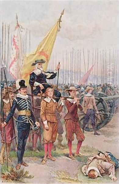 The Battle of Rocroi the Count of Fuentes seated due to his infirmity amongst the tercios viejos - view 1