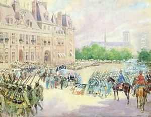 Funeral of General Joseph Gallieni 1849-1916 by Alphonse Lalauze