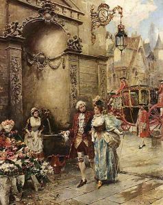 A Visit To The Florist by Henri Victor Lesur