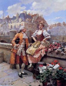 The Flower Seller by Henri Victor Lesur