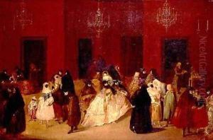 Il Ridotto di Ca Giustiniani Venice by Pietro Longhi