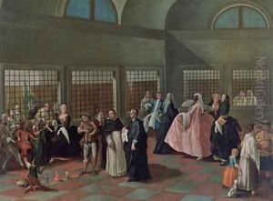 The Visiting Parlour in the Convent by Pietro Longhi