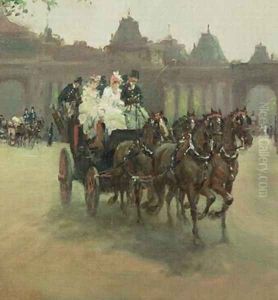 Carriages at Hyde Park by Albert Ludovici