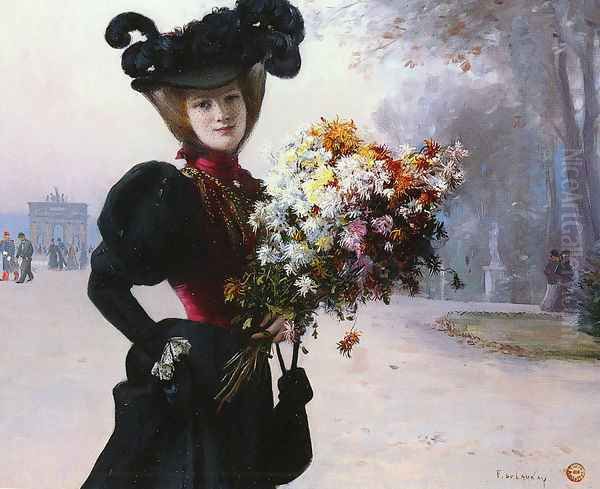 La Femme Au Fleurs, Jardin Du Tuileries (Lady with Flowers, Garden of the Tuileries) - view 1