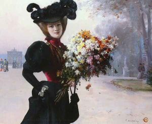 La Femme Au Fleurs, Jardin Du Tuileries (Lady with Flowers, Garden of the Tuileries)