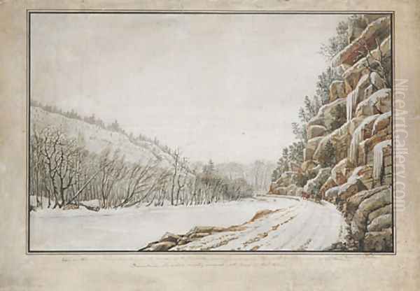 View on the New Turnpike Road, on the Margin of the Juniata, with a Distant View of the Warrior Mountain - view 1