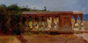 A Garden Balustrade By The Sea