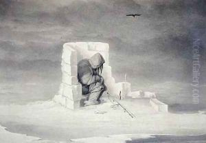 An Eskimaux watching a Seal-Hole