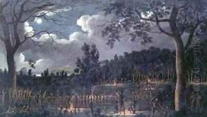 Corroboree at Newcastle 1818 by Joseph Lycett