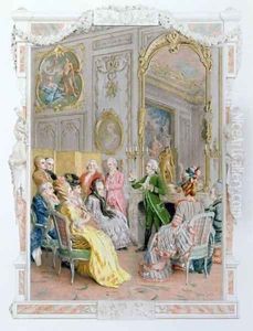 A Literary Soiree by Maurice Leloir