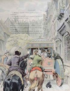 Assassination of Henri IV by Francois Ravaillac in the rue de la Ferronerie on 14th May 1610 by Maurice Leloir