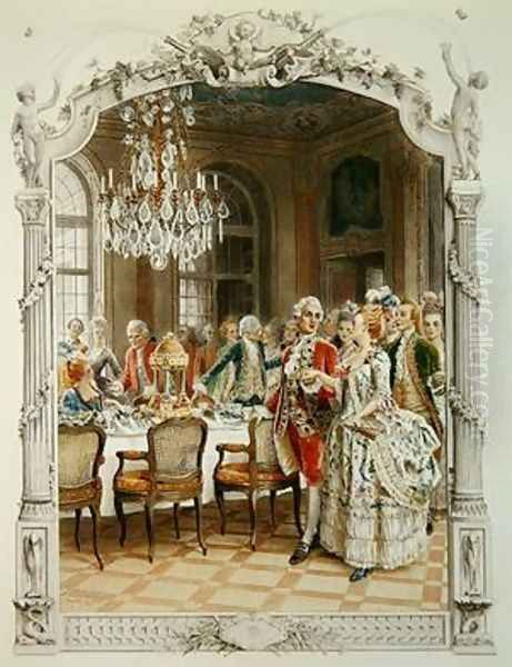 Elegant meal during the Eighteenth century - view 1