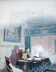Armand-Jean du Plessis Cardinal de Richelieu 1585-1642 as an old man illustration from a life of Richelieu by Theodore Camu by Maurice Leloir