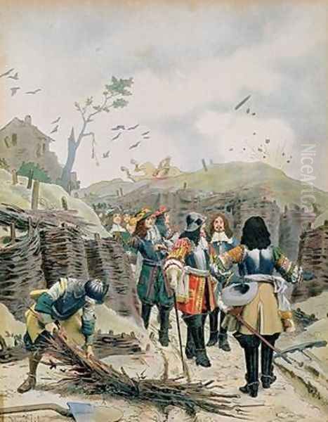 Louis XIV 1638-1715 visiting the trenches in Lille - view 1