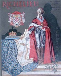 Cover illustration for The Life of Armand-Jean du Plessis Cardinal Richelieu by Maurice Leloir