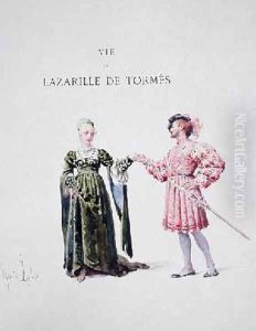 Lazarillo de Tormes with a Woman by Maurice Leloir
