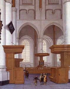 Interior Of The Laurenskerk, Rotterdam, View To The South by Anthonie De Lorme