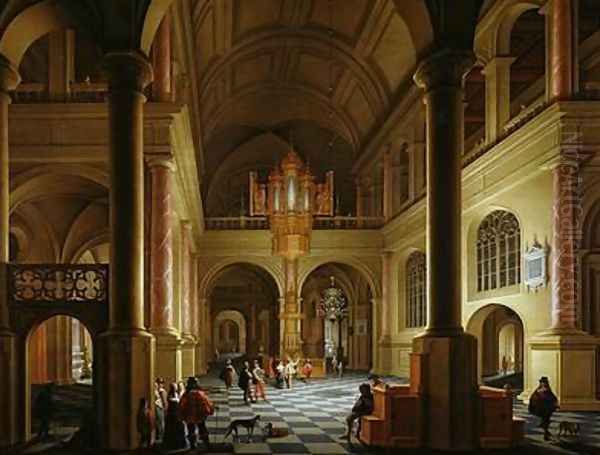The Interior of a Protestant Church at Night - view 1