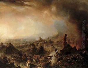 The Burning of Moscow in 1812 by Jean-Charles Langlois