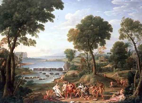 Classical scene with elephants - view 1