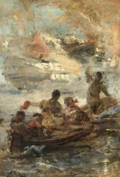 Sinking of the Turkish Flagship by Kanaris - view 1