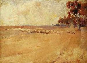 Landscape Rounding Stock Australia by George W. Lambert