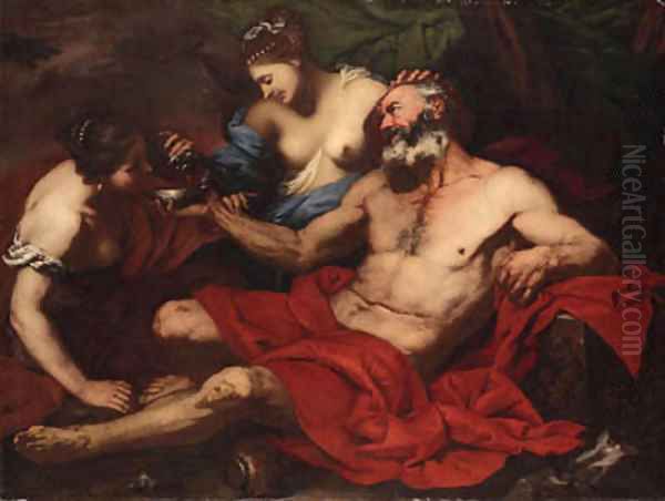 Lot and his Daughters by Giovanni Battista Langetti