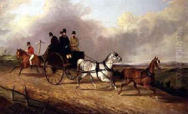 Gentlemen in a horse drawn buggy - view 1