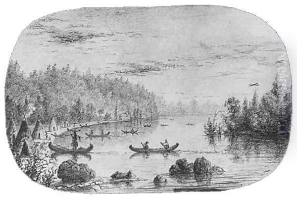 Indians Returning from the Hunt (from McGuire Scrapbook) by Charles Lanman