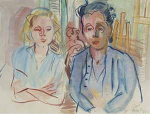 Portrait De Berthe Et Madame Nicolau by Raoul Dufy