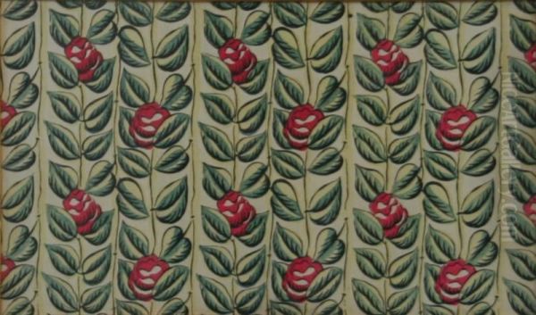 Progetto Per Un Tessuto Con Decoro A Rose - view 1